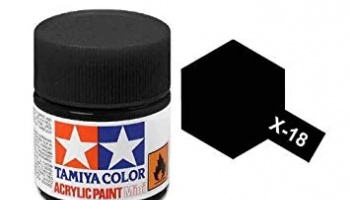 X-18 Semi Gloss Black Acrylic Paint Mini X18 - Tamiya