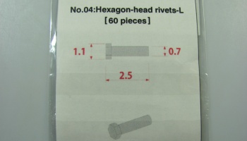Metal Rivet No.4 Hexagon Head Rivets-L - Model Factory Hiro