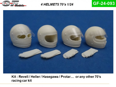 4 Helmets 70's  80's 1/24 - GF Models