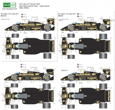 Decal for 1/20 Lotus 97T JPS Team for Fujimi #90640 / 90740 - Decalpool