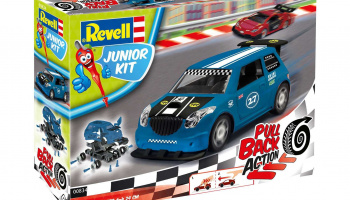 Junior Kit auto 00834 - Pull Back Rallye Car (modré) (1:20) - Revell