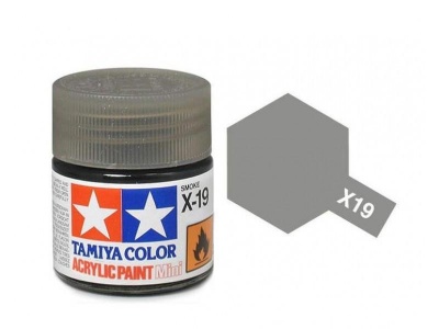 X-19 Smoke Acrylic Paint Mini X19 - Tamiya