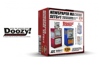 SLEVA 25% DISCOUNT - RETRO NEWSPAPER MACHINE SET#1 1/24 - AK-Interactive