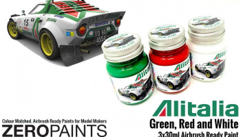 Alitalia (Lancia) Green, Red and White Paint Set 3x30ml - Zero Paints
