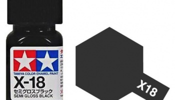 X-18 Semi Gloss Black Enamel Paint X18 - Tamiya