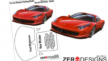 Ferrari 458 Italia Pre Cut Window Painting Masks (Fujimi) - Zero Paints