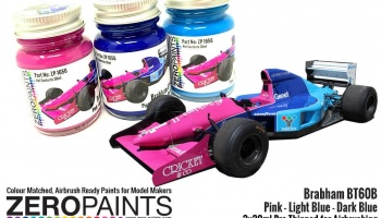 Brabham BT60B Pink - Dark Blue - Light Blue Paint Set 3x30ml - Zero Paints