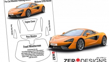 McLaren 570S Pre Cut Window Painting Masks (Revell) - Zero Paints