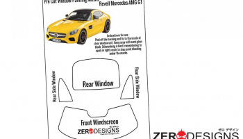 Mercedes AMG GT Pre Cut Window Painting Masks (Revell) - Zero Paints