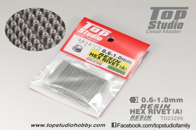 0.6-1.0mm Resin hex rivet A - Top Studio