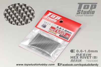 0.6-1.0mm Resin hex rivet B - Top Studio