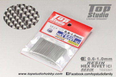 0.6-1.0mm Resin hex rivet C - Top Studio