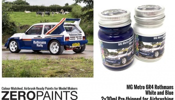 MG Metro 6R4 Rothmans - White and Blue Paint Set 2x30ml - Zero Paints