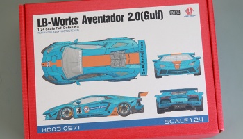 600,-Kč SLEVA (12% DISCOUNT) Lamborghini Aventador 2.0 (Gulf) Full Detail Kit 1/24 - Hobby Design