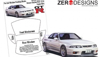 Nissan Skyline R33 GT-R Pre Cut Window Painting Masks (Fujimi) - Zero Paints