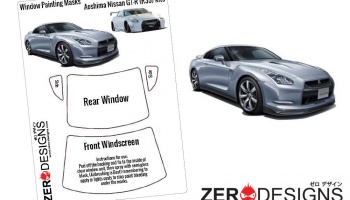 Nissan GT-R (R35) Window Painting Masks (Aoshima) - Zero Paints