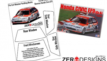 Honda Civic EF9 Pre Cut Window Painting Masks (Beemax) - Zero Paints
