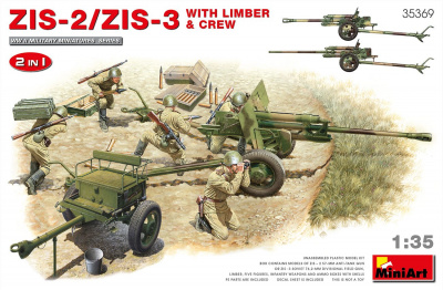 1/35 ZIS-2/ZIS-3 With LIMBER & CREW. 2 IN 1 - Miniart