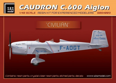 1/48 Caudron 600 'Civilian' - Resin+PE+decal - Full resin kit