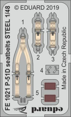 1/48 P-51D seatbelts STEEL for EDUARD kit