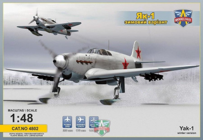 1/48 Yak-1 Soviet fighter on skis