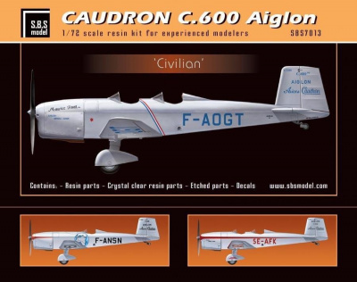 1/72 Caudron 600 'Civilian' - Resin+PE+decal - Full resin kit