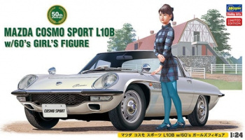 SLEVA 200,-Kč 22% DISCOUNT - Mazda Cosmo Sport L10B w/60's Girl's Figure 1/24 - Hasegawa