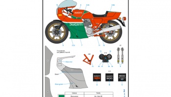 SLEVA 20% DISCOUNT - DUCATI 900 Mike Hailwwod Replica 1/12 Decals - Blue Stuff