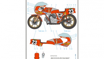 DUCATI 900 NCR Racer Decals 1/12 - Blue Stuff