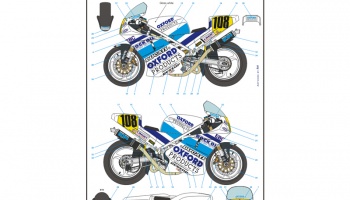 DUCATI 888 OXFORD Products Daytona 200 AMA 92' / Steve HISLOP  Decals 1/12 - Blue Stuff