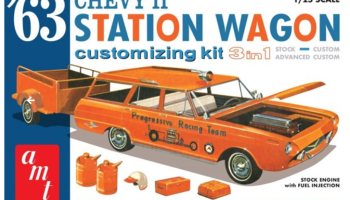 1963 Chevy II Station Wagon w. Trailer Customizing Kit 3 in 1 1/25 - AMT