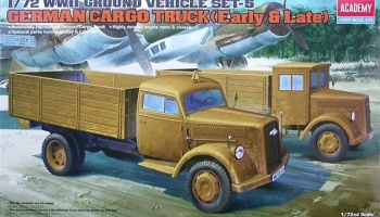 GERMAN CARGO TRUCK E/L (1:72) Model Kit 13404 - Academy