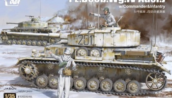 SLEVA 150,-Kč 13%DISCOUNT - Pz.Beob.Wg. IV Ausf. J w/Commander&Infantry 1:35 - Border Model