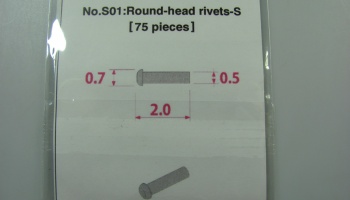 Metal Rivet No.S01 Round Head Rivets-S - Model Factory Hiro