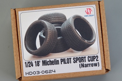 18' Michelin Pilot Sport Cup 2 Tires (Narrow) 1/24 - Hobby Design