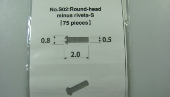 Metal Rivet No.S02 Round Head Minus Rivets-S - Model Factory Hiro