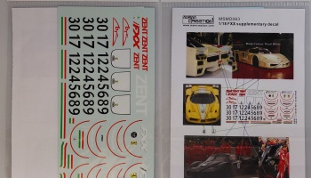 Ferrari FXX Supplementary decal (M.Schumacher / Pearl white ZENT FXX 1/18 - MSM Creation