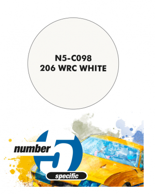 206 WRC White  Paint for Airbrush 30 ml - Number 5