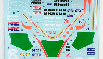 Honda NSR250 Rothmans #3/8 L.Cadalora, D.Sarron Race WGP '90-91 1/12 - Decalpool