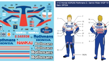 Honda NSR250 (Rothmans) WGP1991 D. Salon Rider 1:12 - Decalpool