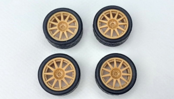 4 Wheels with Tyres Fujimi Models 1/24 Toyota AE86 Levin Wheels & Tyres Set 