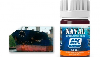 AK SHIPS Weathering AK304 BROWN STREAKING GRIME FOR RED HULLS  (35ml) - AK - Interactive