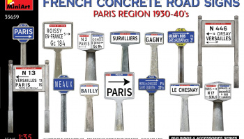 1/35 French Concrete Road Signs 1930-40's. Paris Region - Miniart
