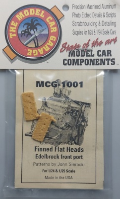 30% SLEVA 30% DISCOUNT - Finned Flat Heads, Edelbrock Front Port 1/24 - 1/25 - Model Car Garage