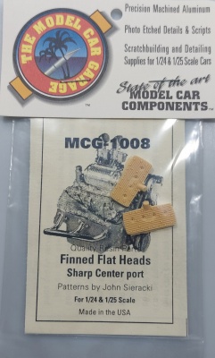 30% SLEVA 30% DISCOUNT - Finned Flat Heads, Sharp Center Port 1/24 - 1/25 - Model Car Garage