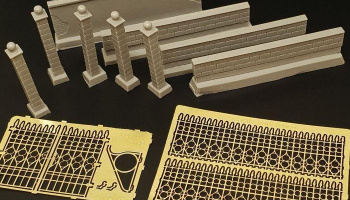 1/72 Castle fence resin and PE dio accessories