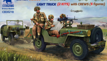 British Recce And Signals Light Truck (2 Kits）with Crew (5 figures) 1:35 - Bronco