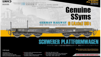 SVP Precision Pro Edi. Genuine SSyms - German Railway SCHWERER PLATTFORMWAGEN 6-Axle 80ton 1/35 - Sabre Model