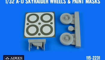1/32 A-1J Skyraider wheels & paint masks for TRUMPETER kit