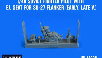 1/48 Soviet Fighter Pilot with ej. Seat for Su-27 Flanker (early, late v.) for ACA/HB/ERU/KITECH kit